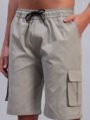 Men’s Relaxed Fit Beige Utility Cargo Shorts