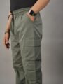Olive Green Cotton Cargo Casual Trousers