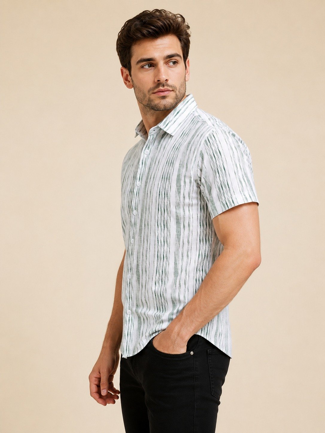 Men's abstract print summer shirt