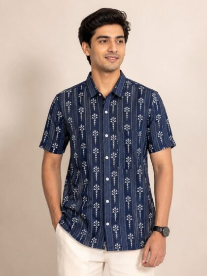 Premium Blue Printed Shirt