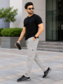 REDTILY Light Grey Cotton Cargo Pants – Premium Regular Fit Utility Trousers for Men